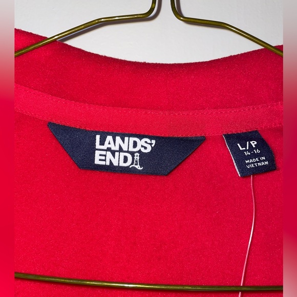 Brand New Women’s Lands’ End Red Half Zip Fleece Pullover, Size L / P - Picture 7 of 9